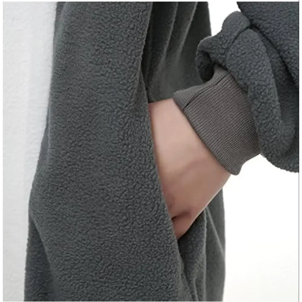 Adult Small Gray Wolf Monster Pajamas Costume Hooded‎ Jumpsuit Halloween NEW